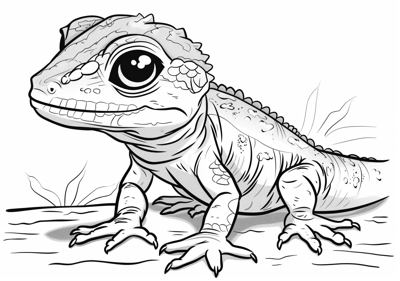 Reptiles and Amphibians Coloring Pages, Child lizard