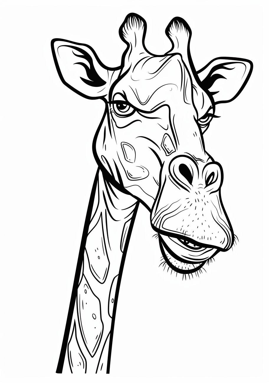 Giraffe Coloring Pages, Angry giraffe