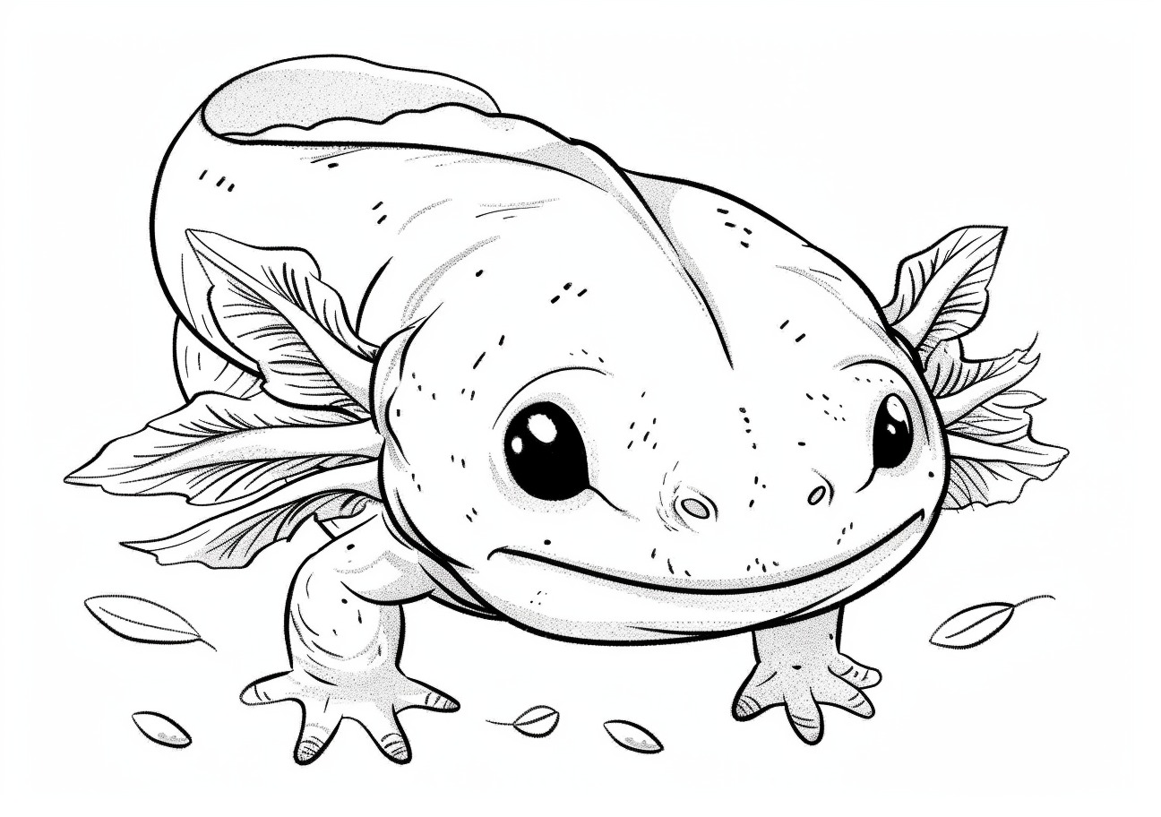 Axolotl Coloring Pages, Cartoon axolotl