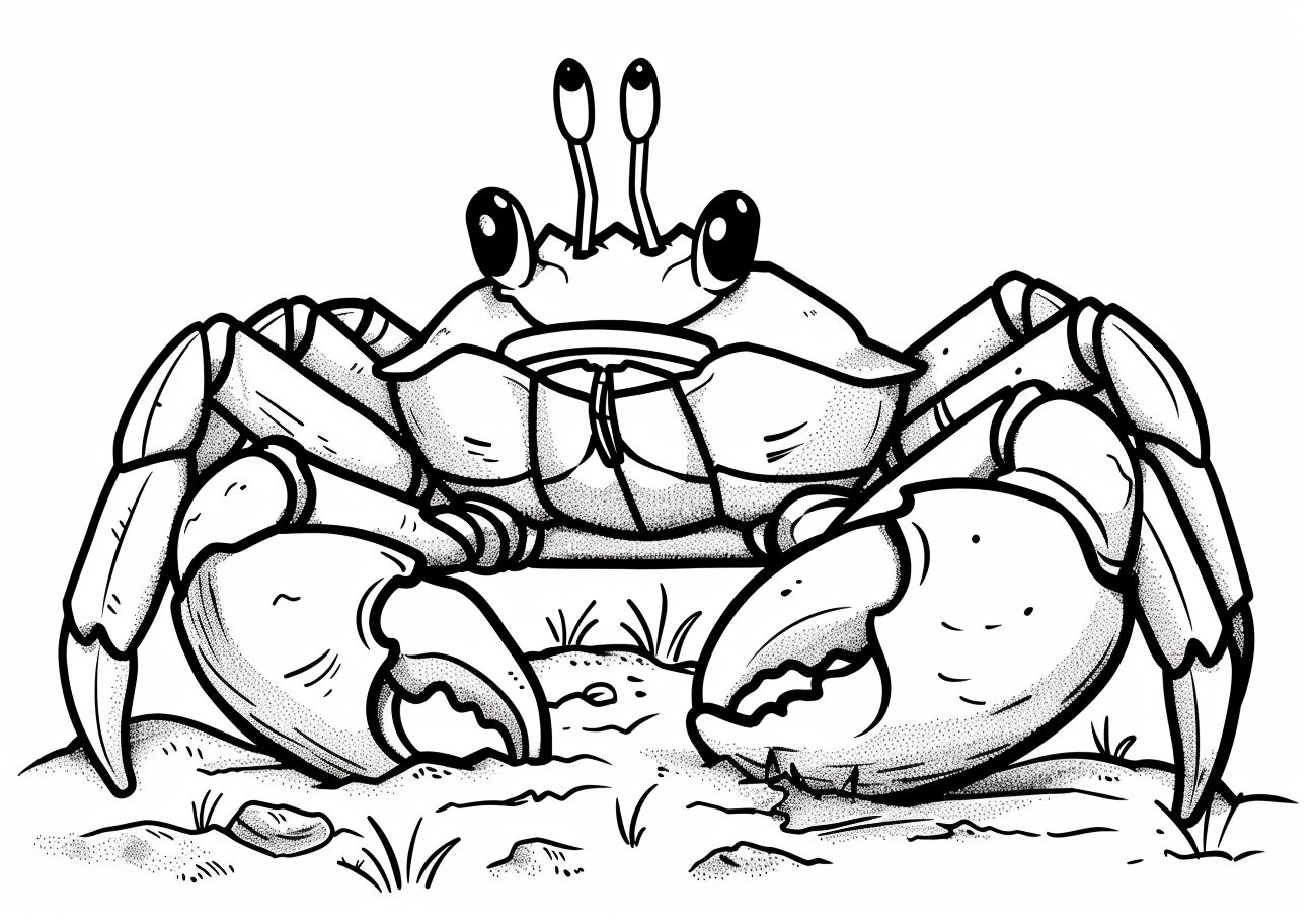 Sea animals Coloring Pages, Cartoon crab