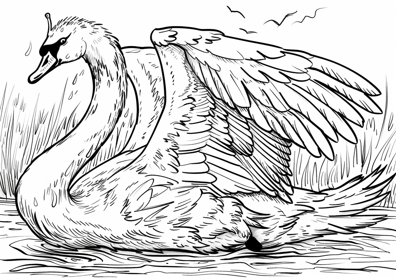 Swan Coloring Pages, Swan angry