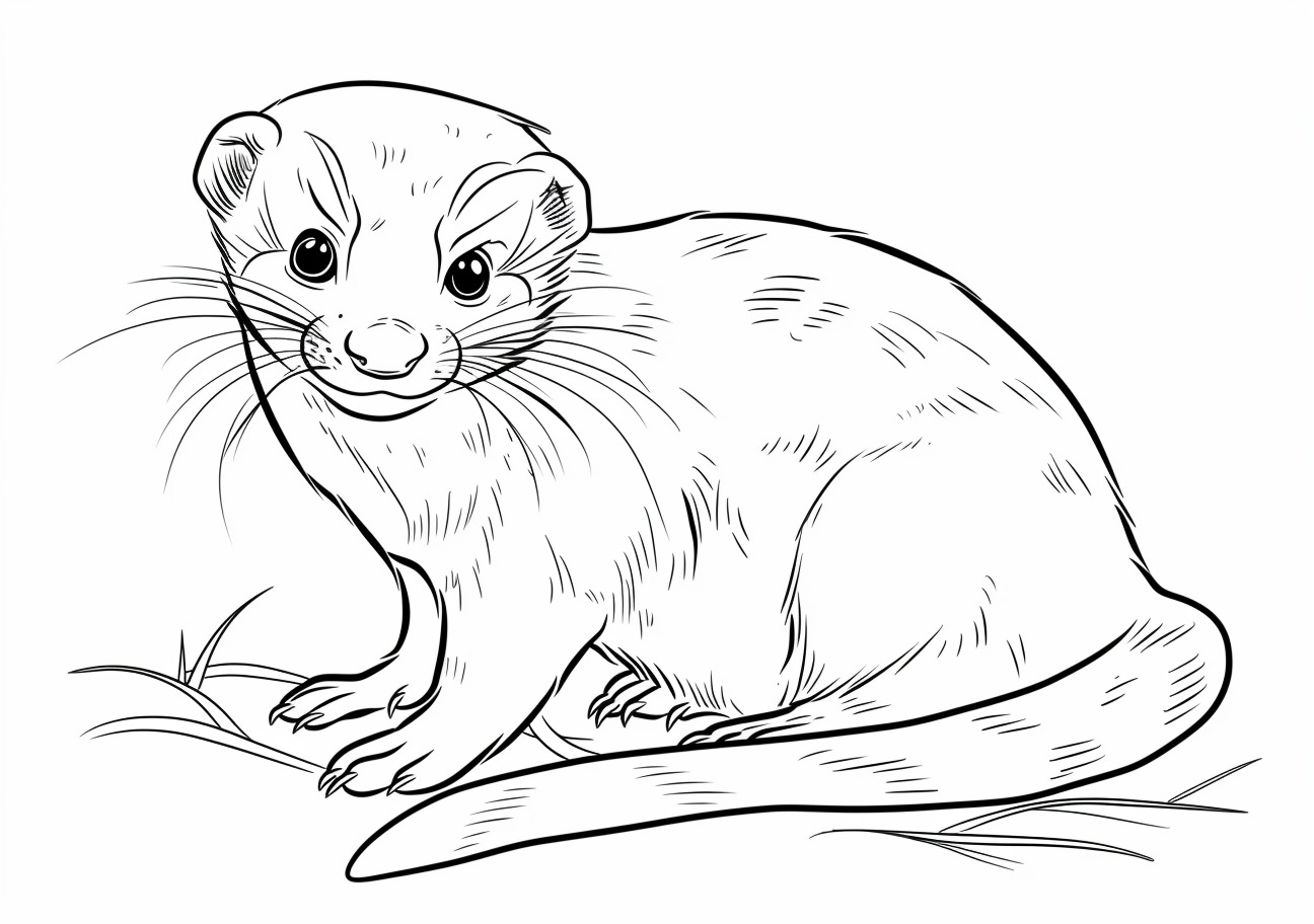 Ferret Coloring Pages, Ferret cute