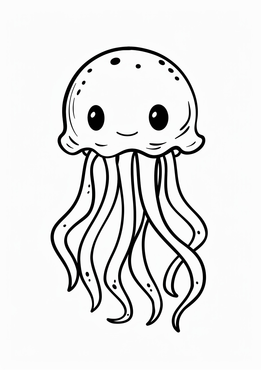 Jellyfish Coloring Pages, Cartoon jellyfish