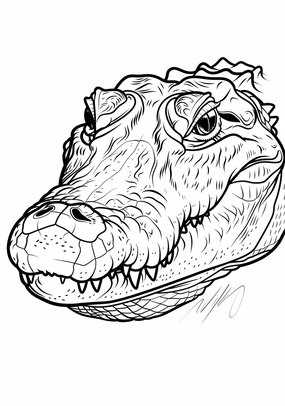 Crocodile Coloring Pages, Crocodile face