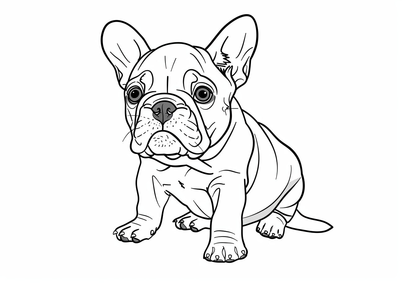 French Bulldog Coloring Pages, Cartoon child french bulldog