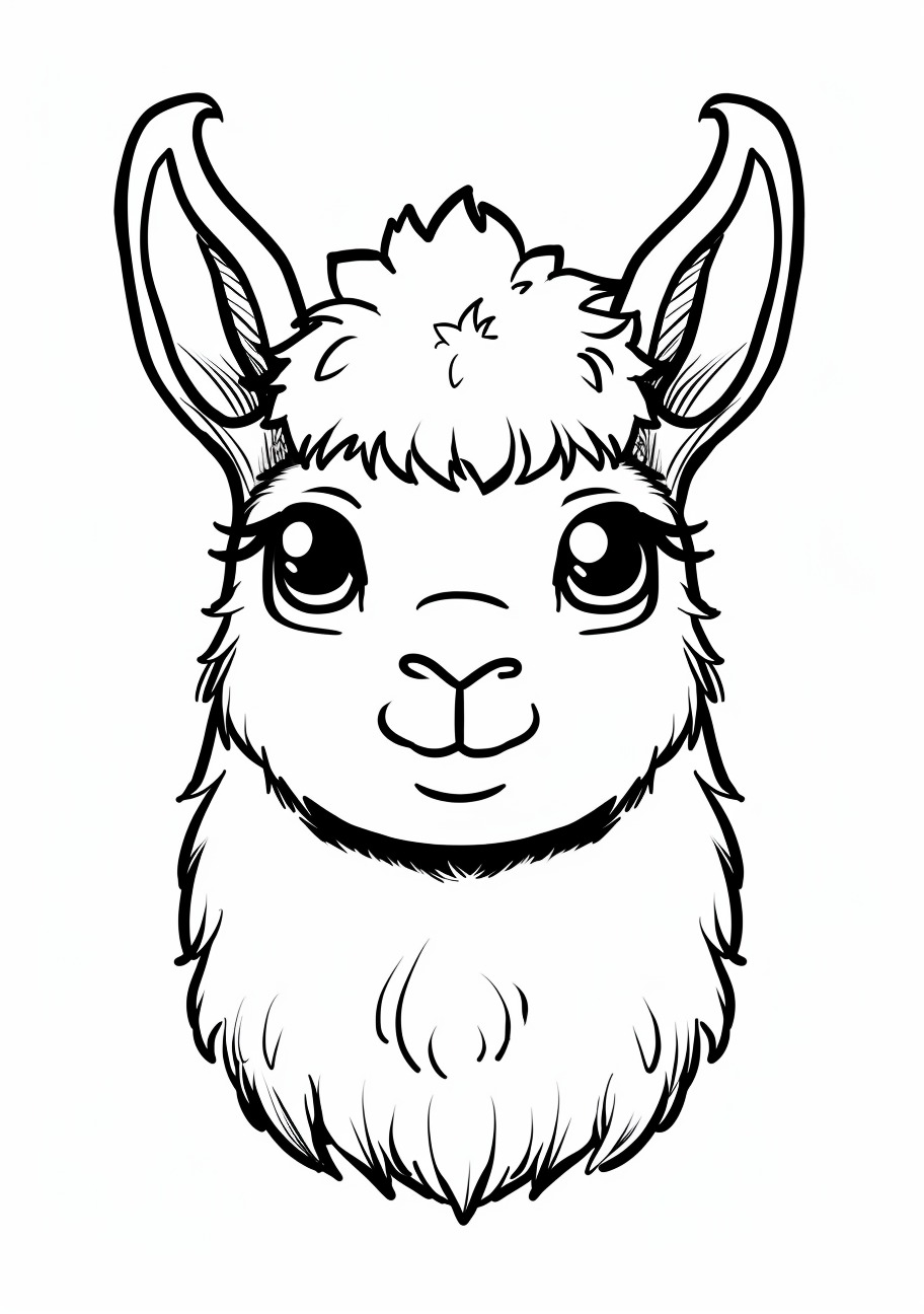 Alpaca Coloring Pages, Alpaca face