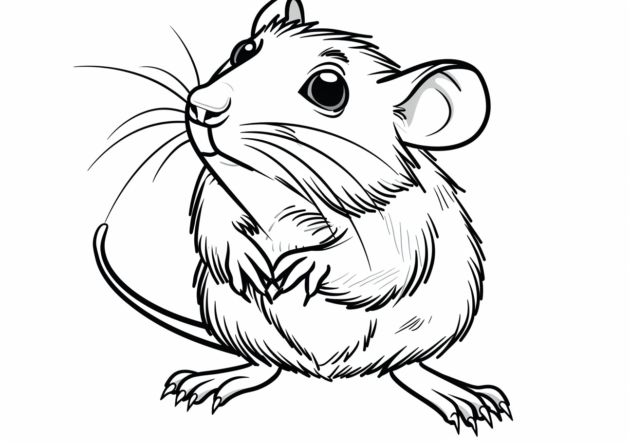 Rat Coloring Pages, Playful rat