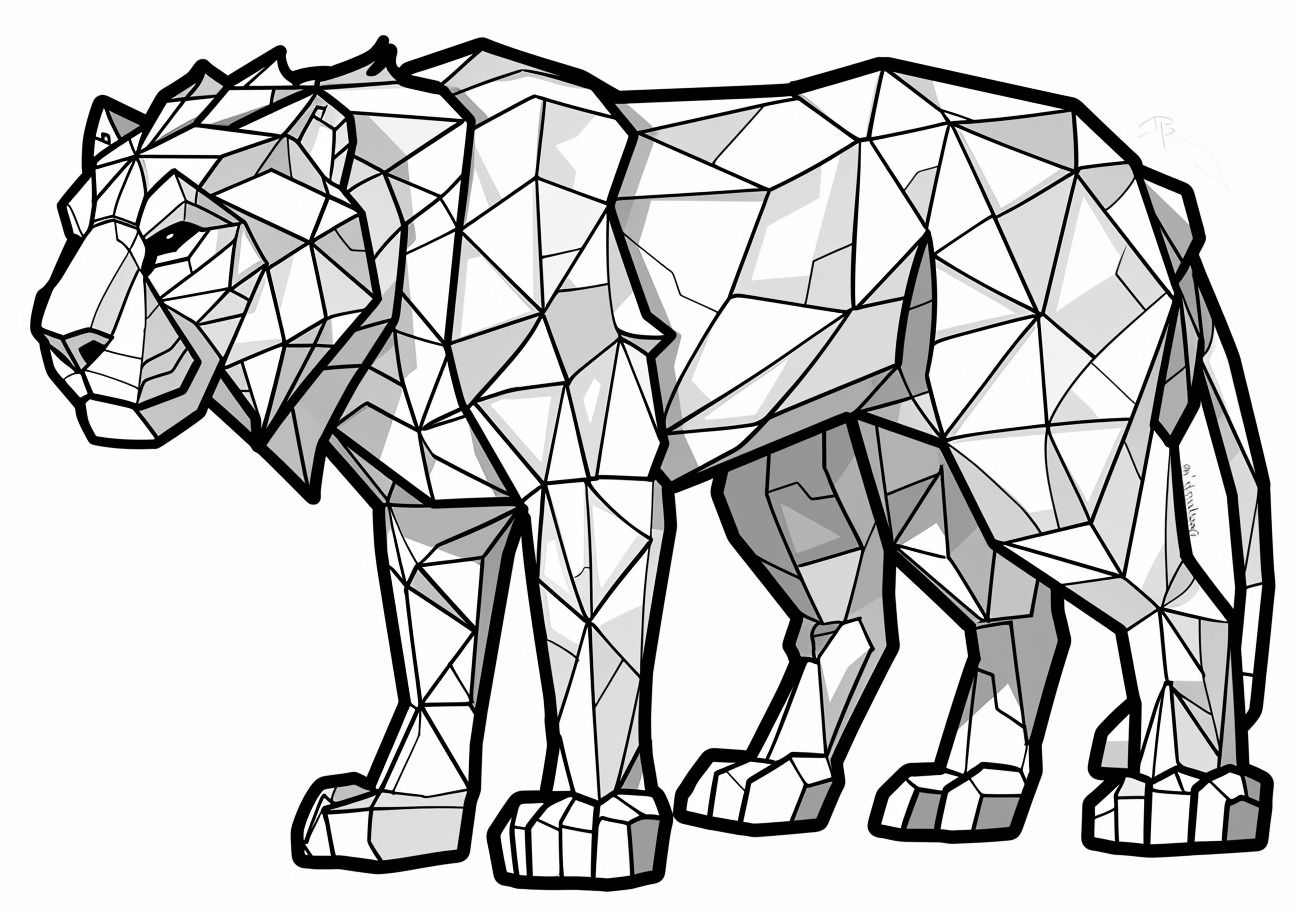 Big Cats Coloring Pages, Tiger in minecraft style