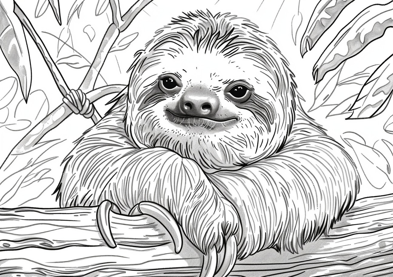 Sloth Coloring Pages, Angry Sloth