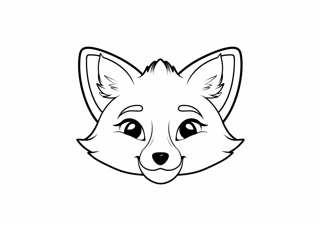 Cute Fox Coloring Pages, Face of Cute Fox