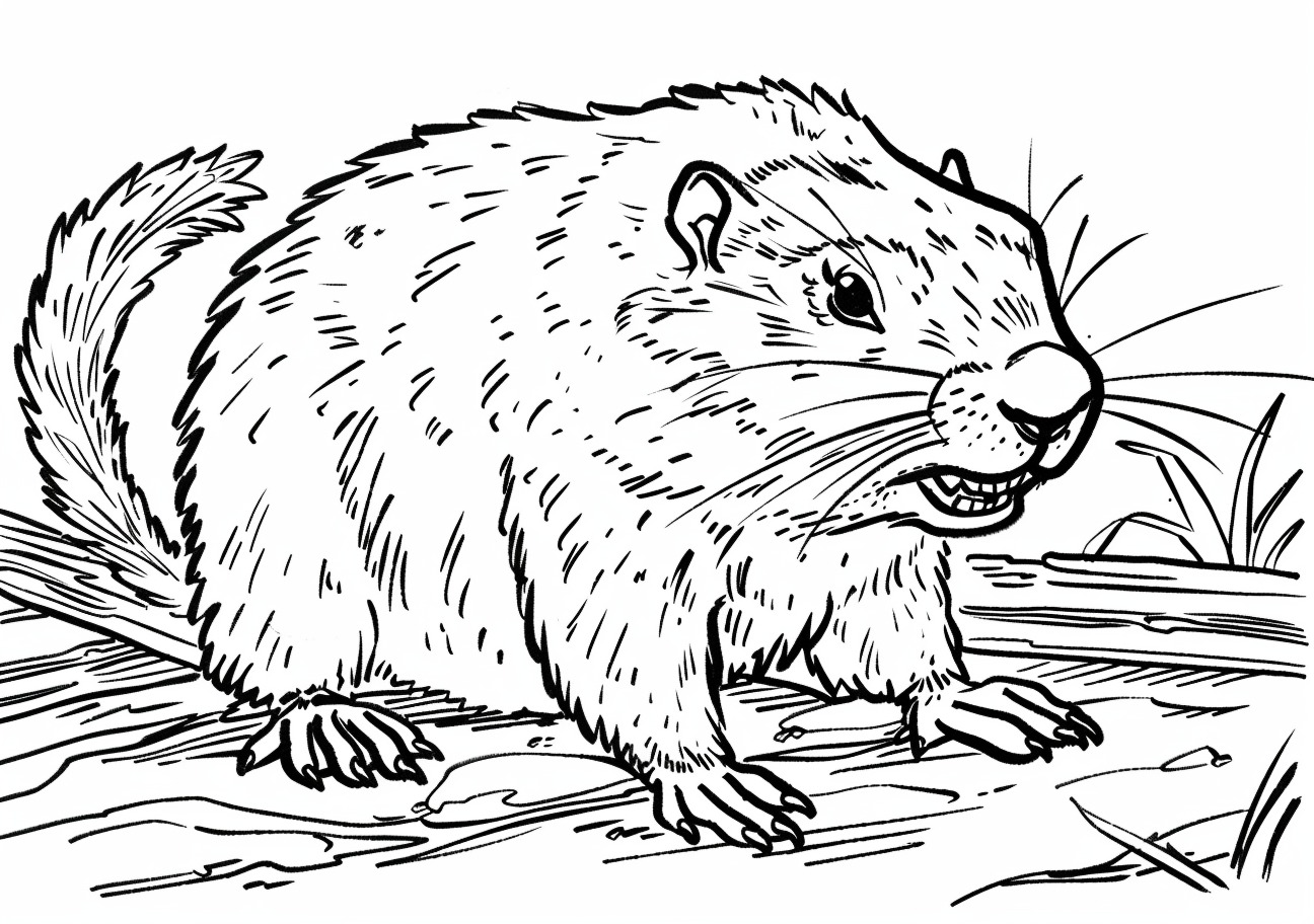 Groundhog Coloring Pages, Angry groundhog