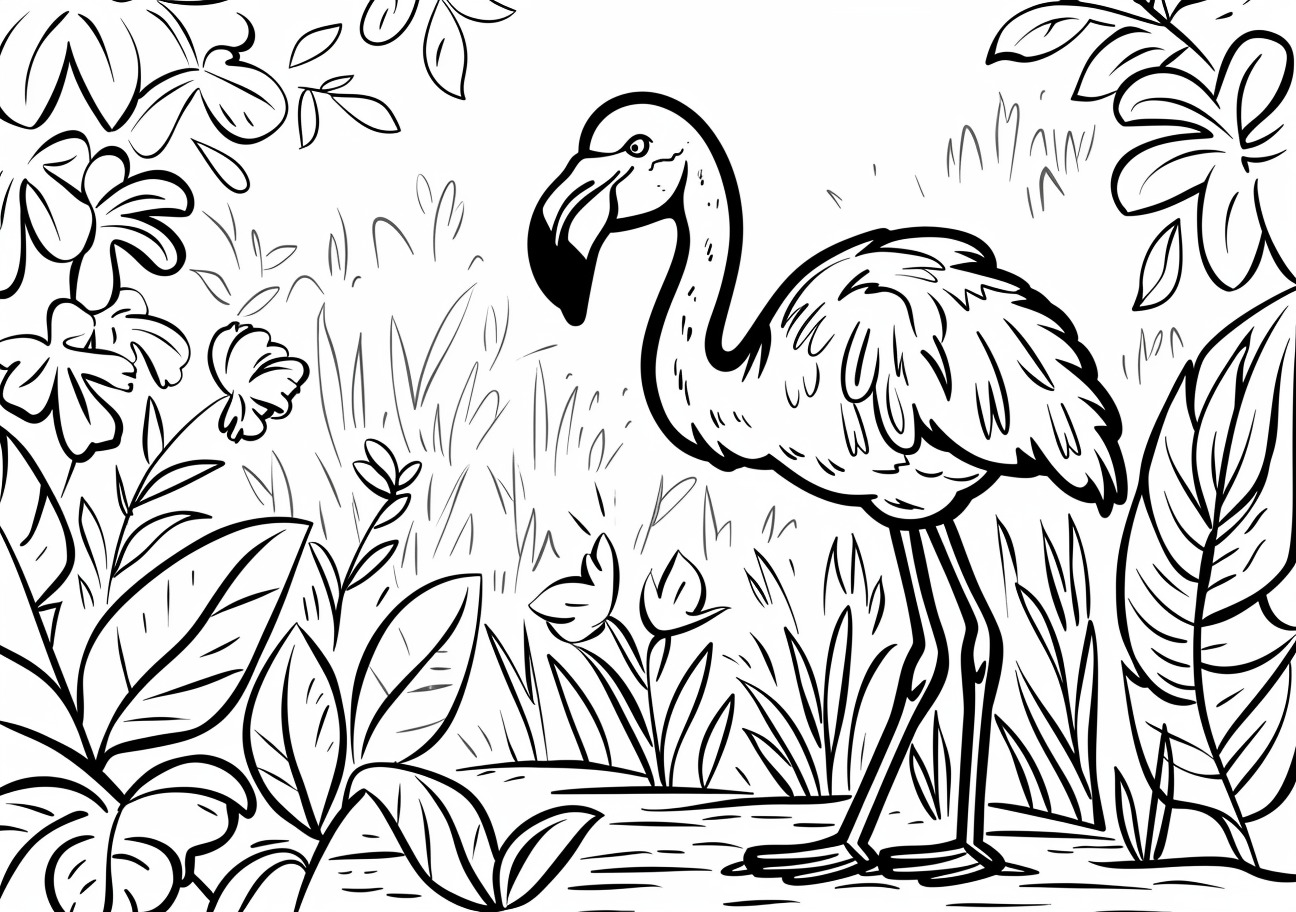 Flamingos Coloring Pages, Cute flamingo