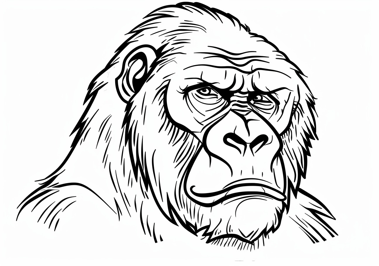 Gorilla Coloring Pages, Gorilla face