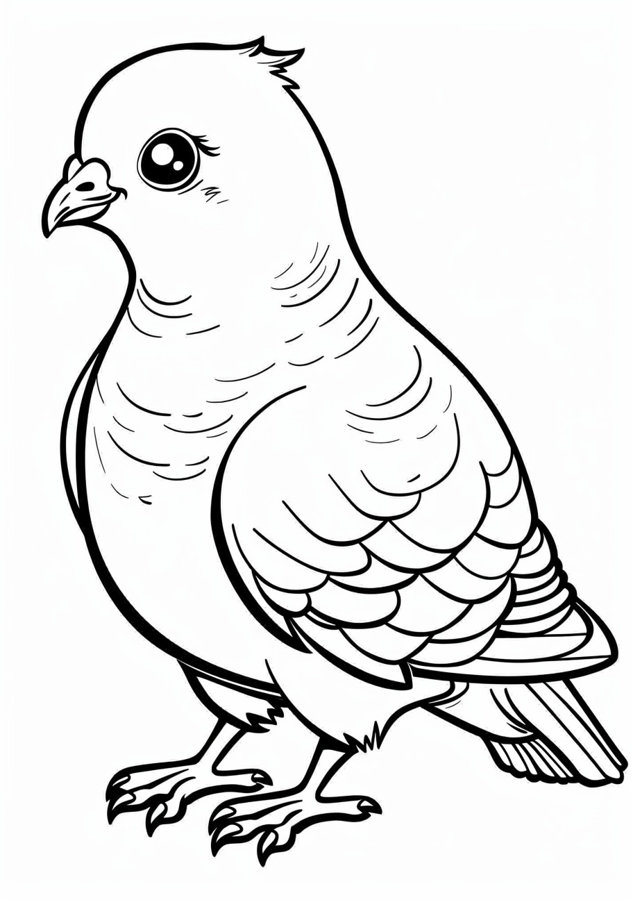 Pigeon Coloring Pages, Cute pigeon