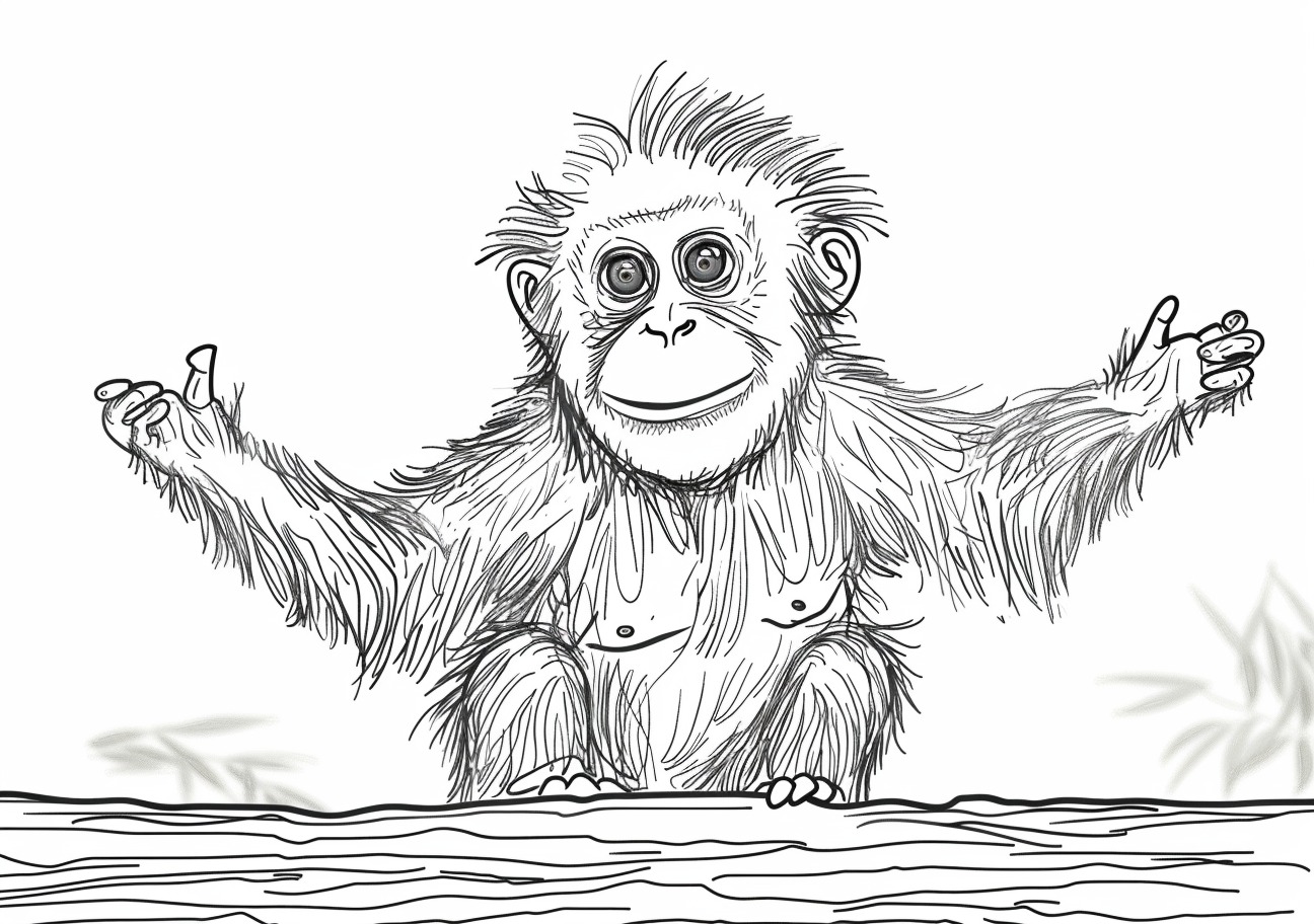 Orangutan Coloring Pages, Orangutan funny