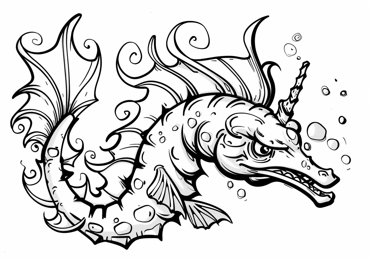 Seahorse Coloring Pages, Angry Seahorse