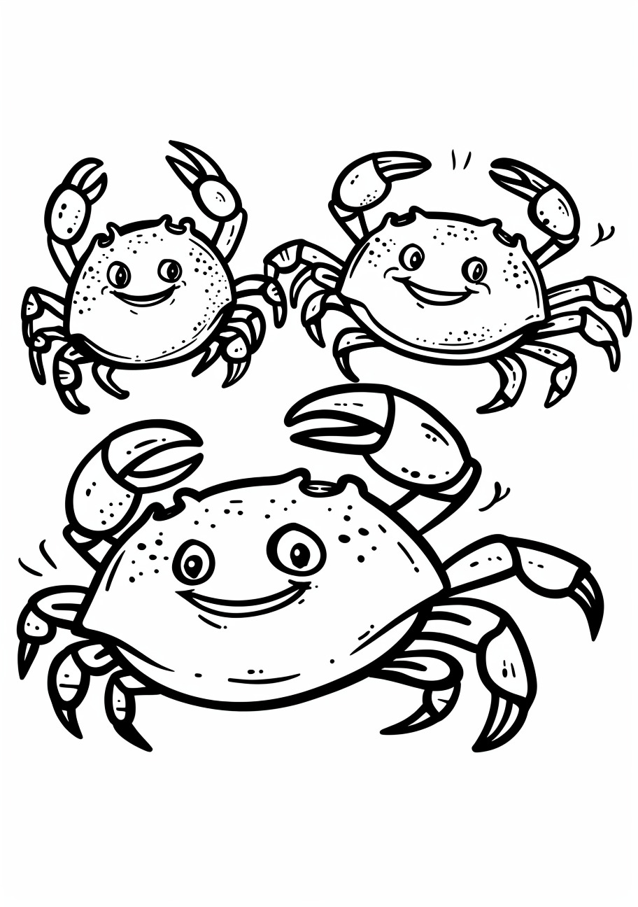 Crabs Coloring Pages, Kawaii crabs