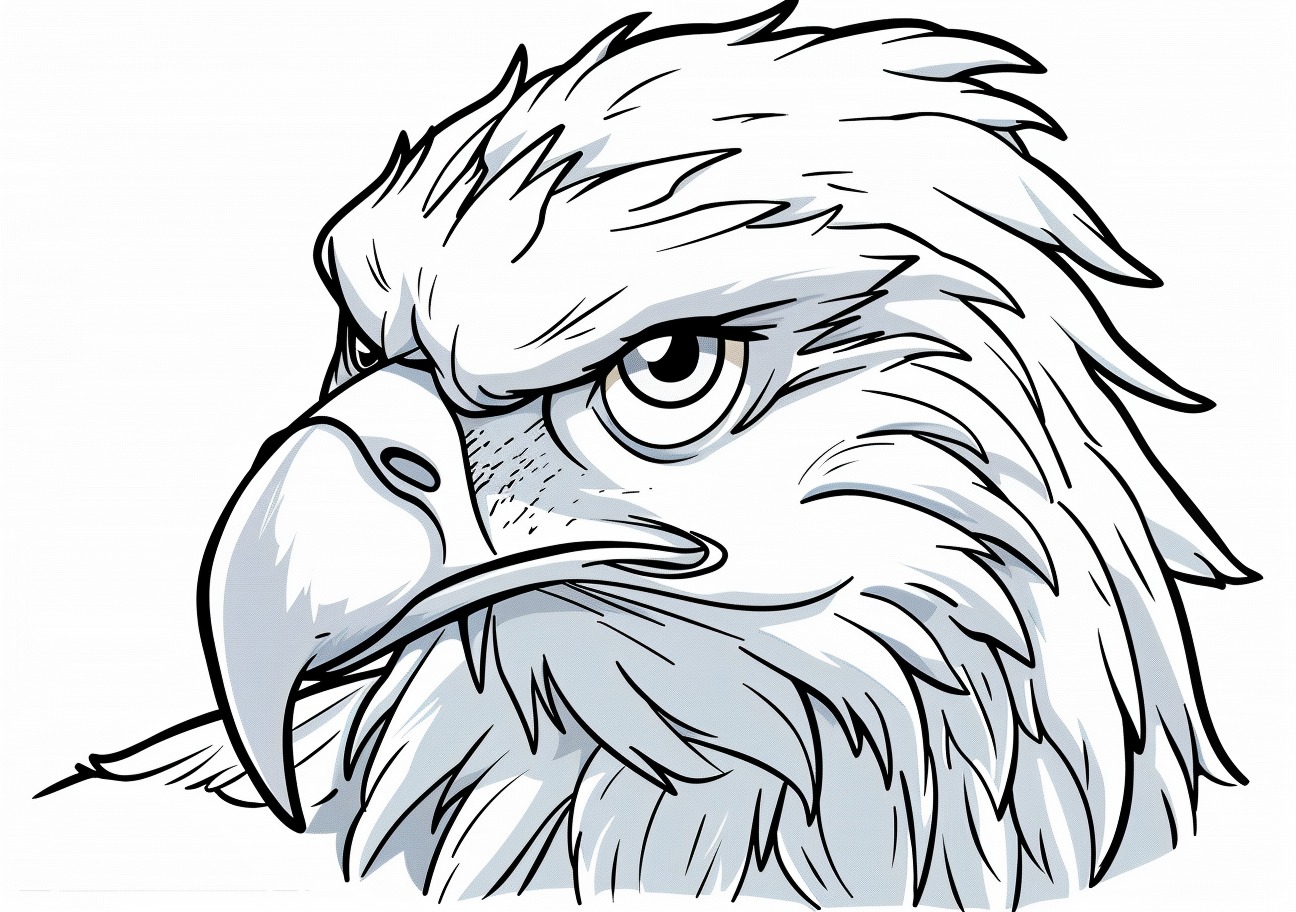 Eagle Coloring Pages, Angry eagle