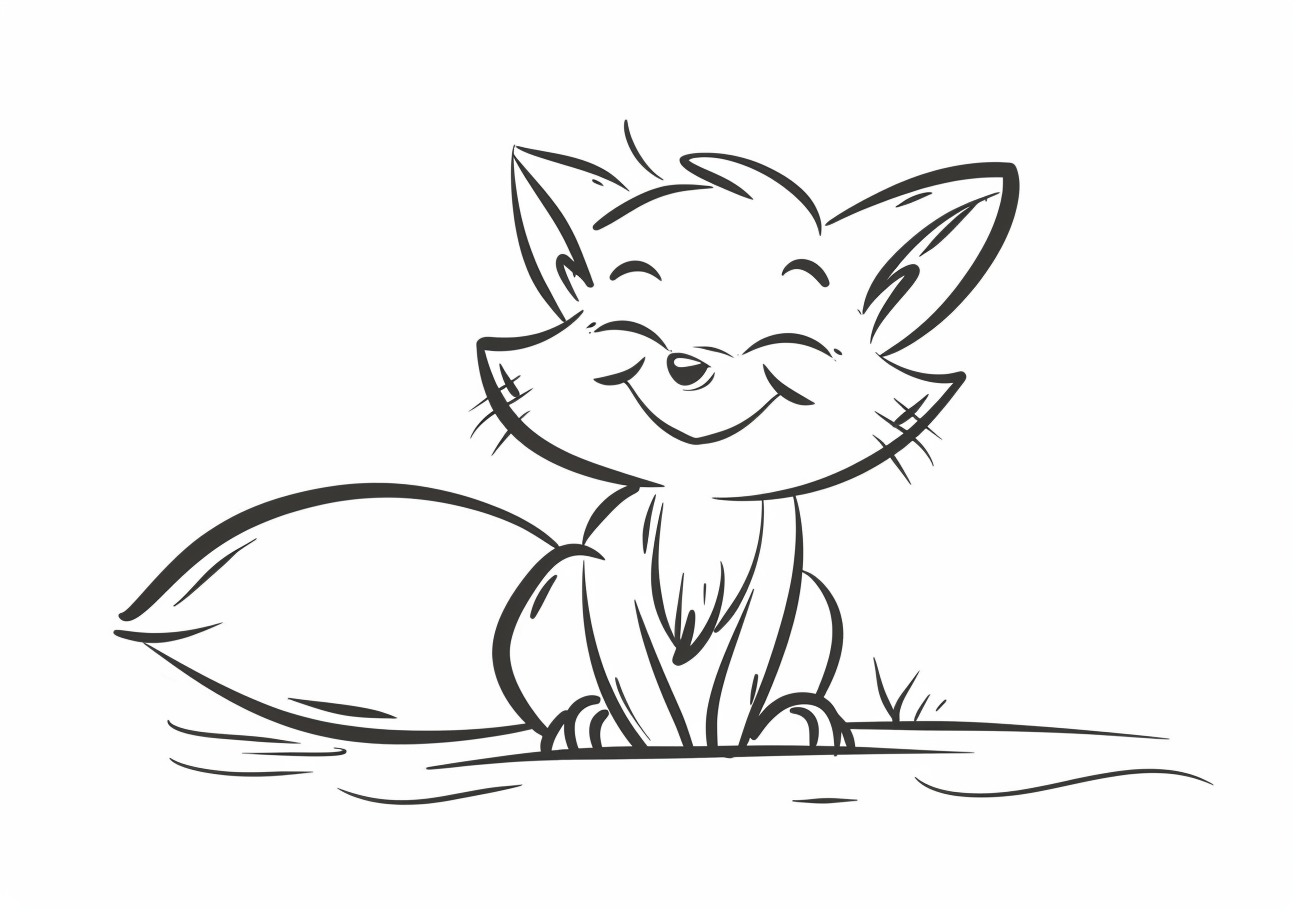 Cute Fox Coloring Pages, Cute Fox smile