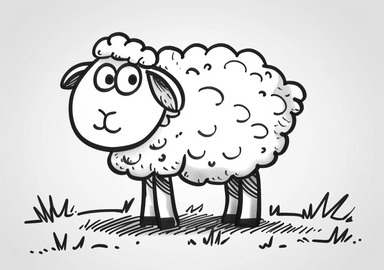 Sheep Coloring Pages, Cartoon sheep