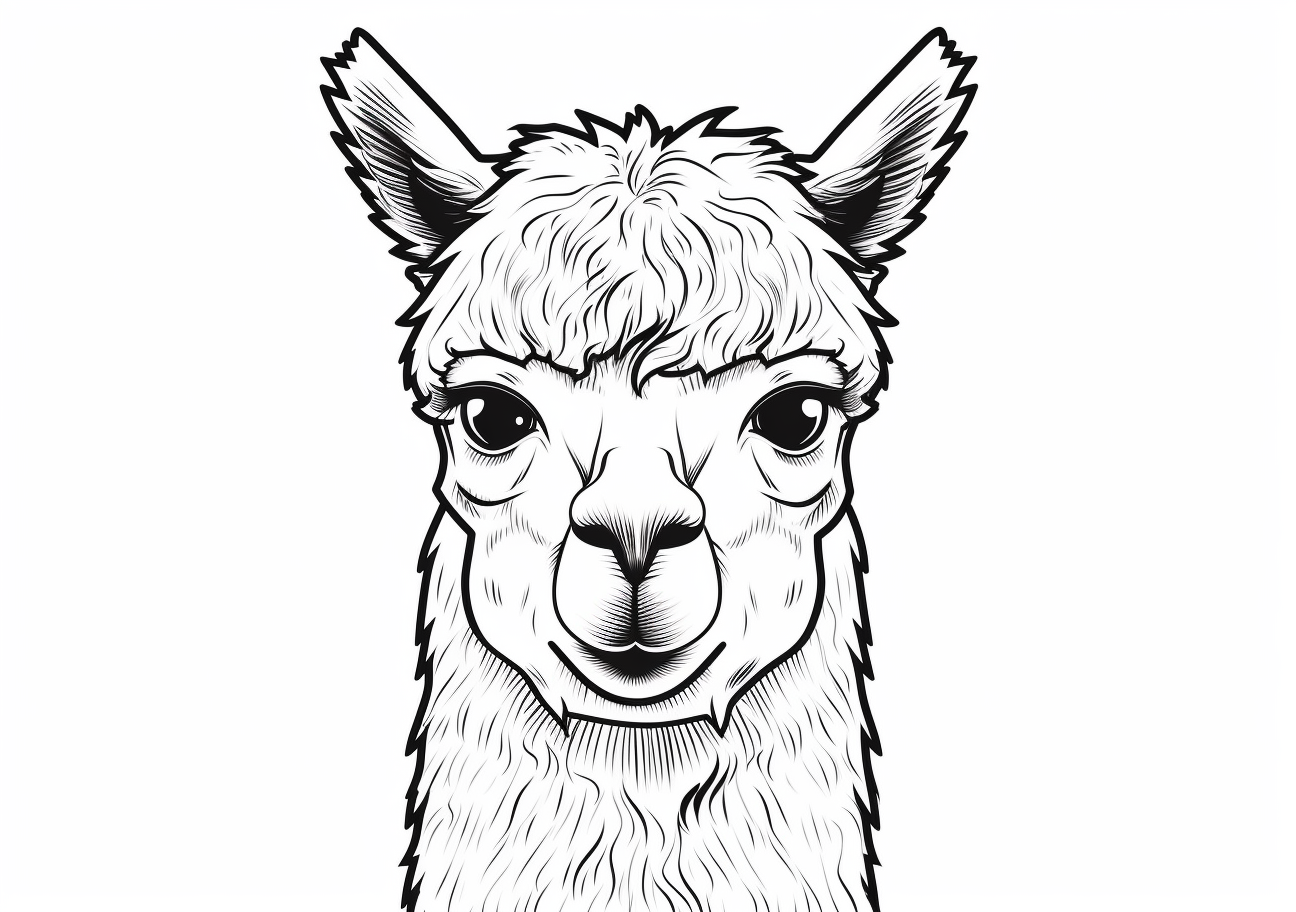 Alpaca Coloring Pages, Alpaca Face