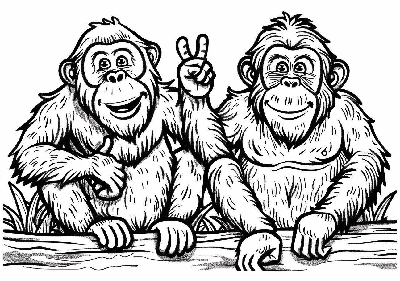 Orangutan Coloring Pages, Orangutans funny