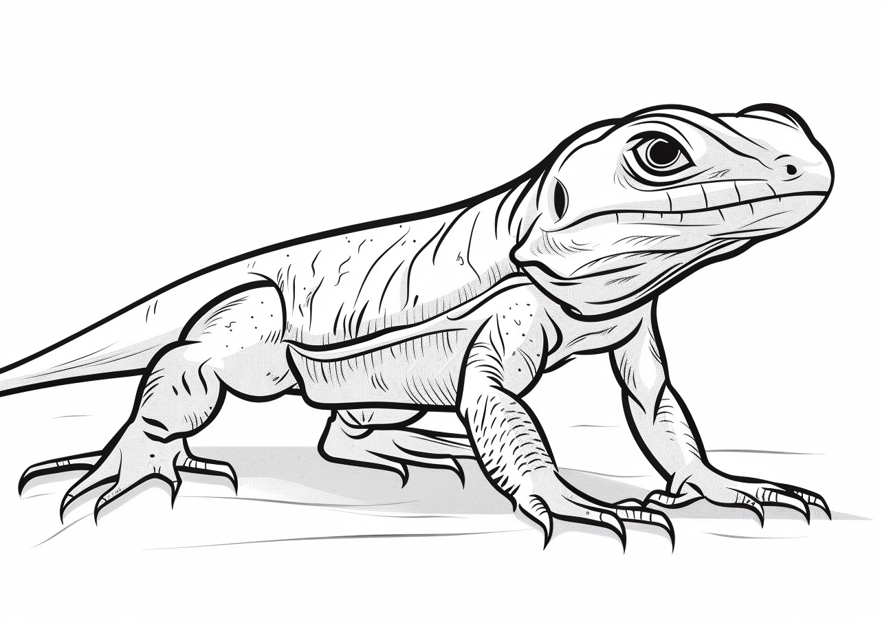 Reptiles and Amphibians Coloring Pages, Cartoon lizard