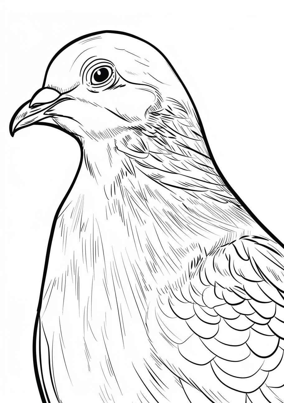 Pigeon Coloring Pages, Face pigeon