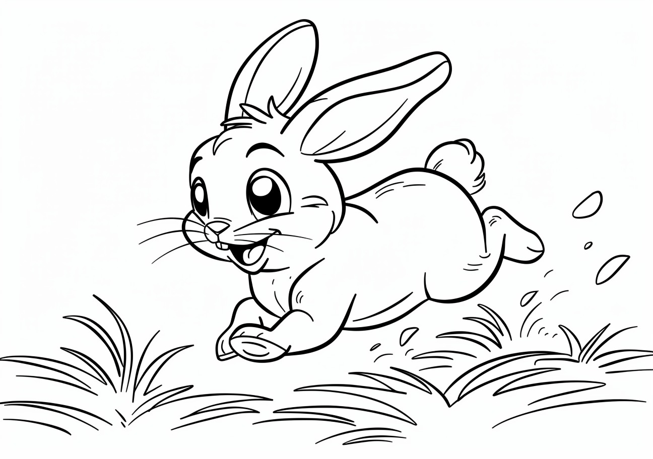 Cute bunny Coloring Pages, Cute bunny running