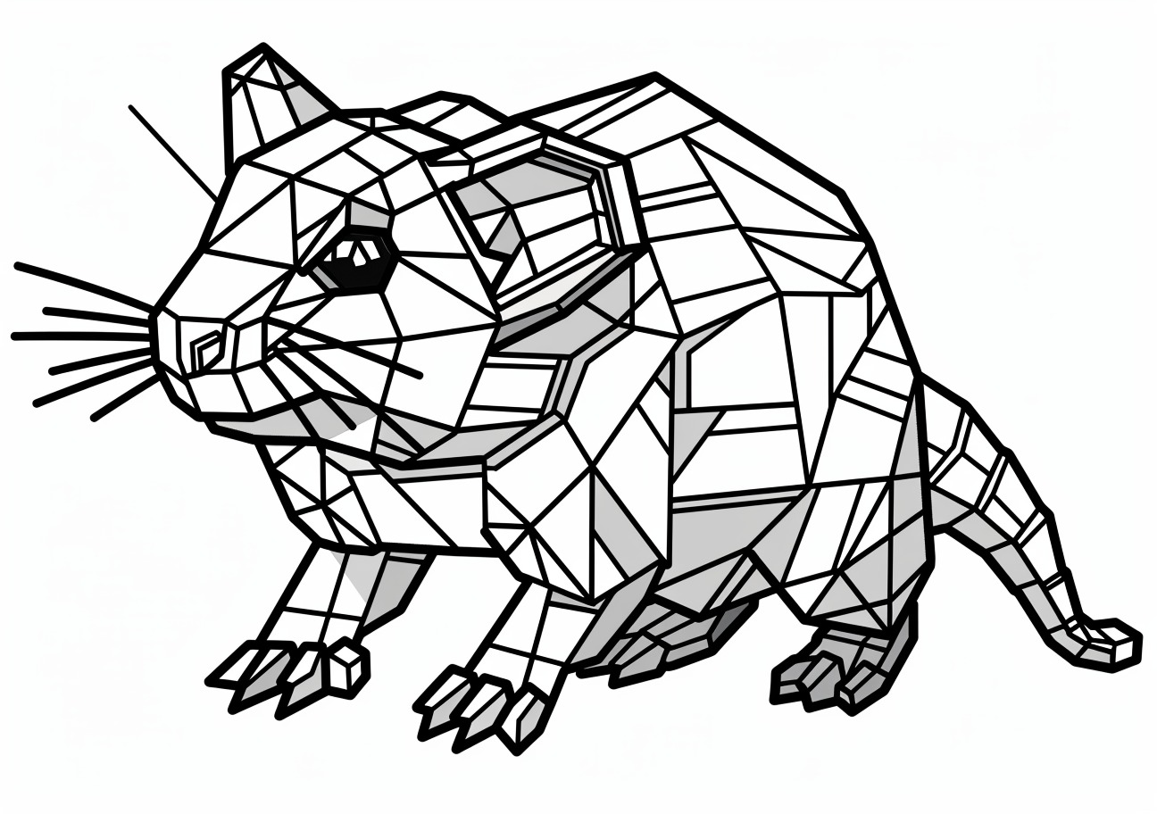 Rat Coloring Pages, Rat minecraft style