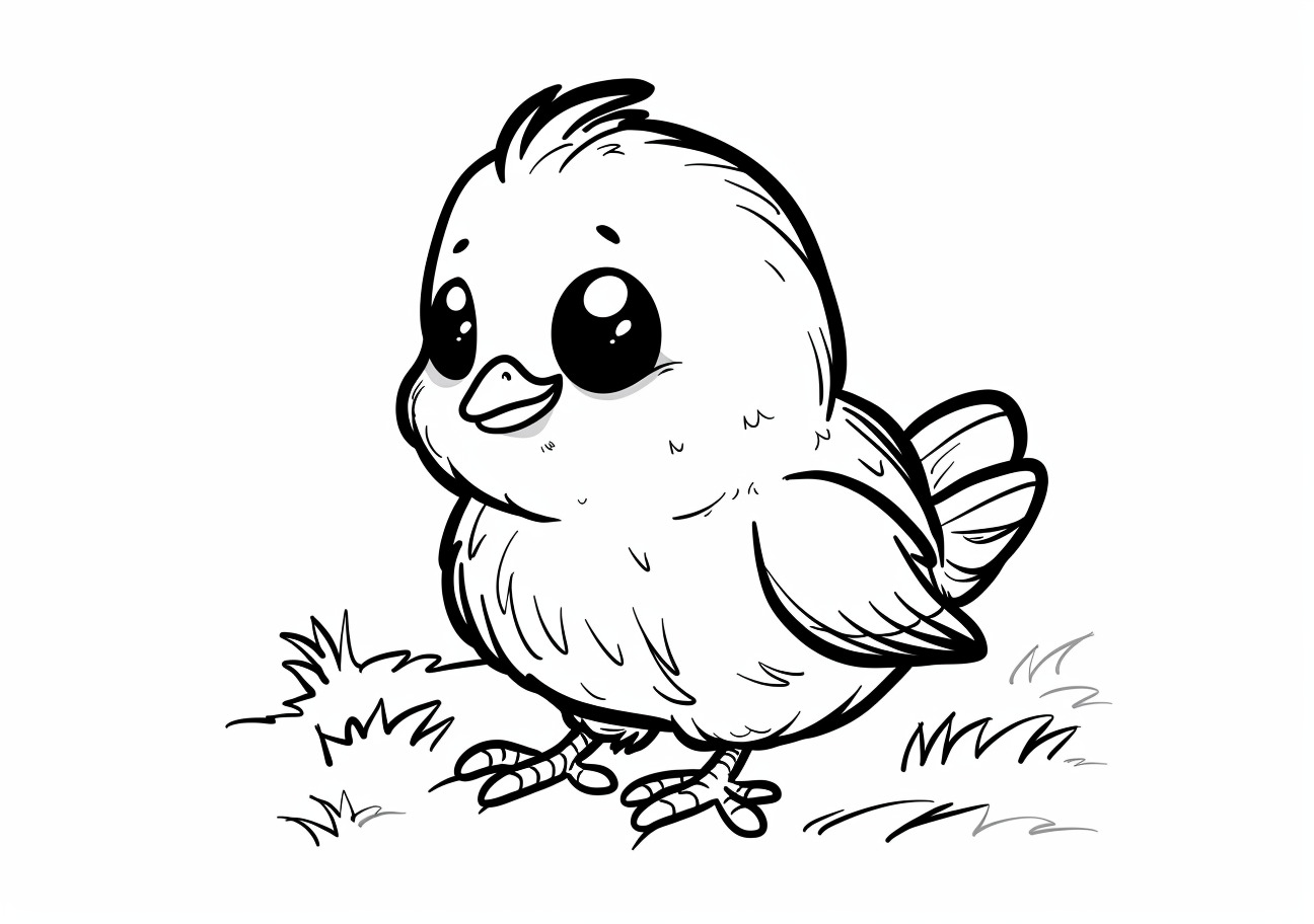 Baby chicks Coloring Pages, Cartoon baby chick