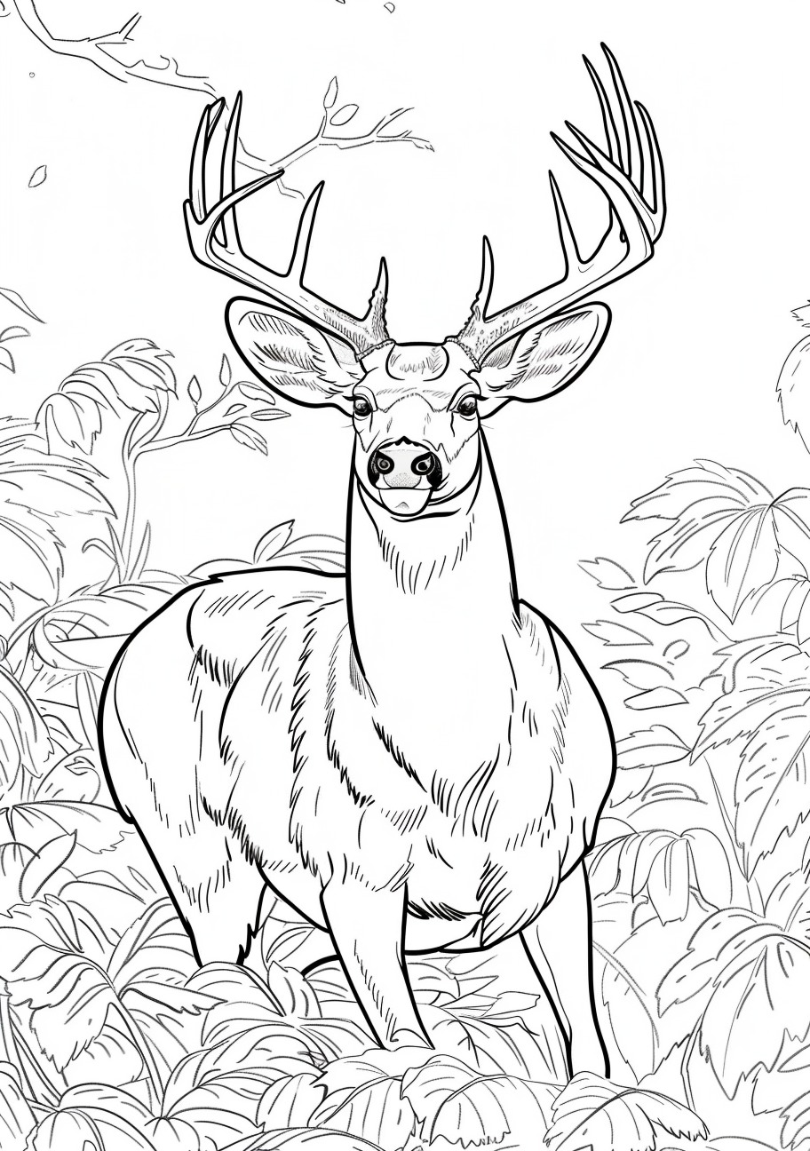 Deer Coloring Pages, Deer posing