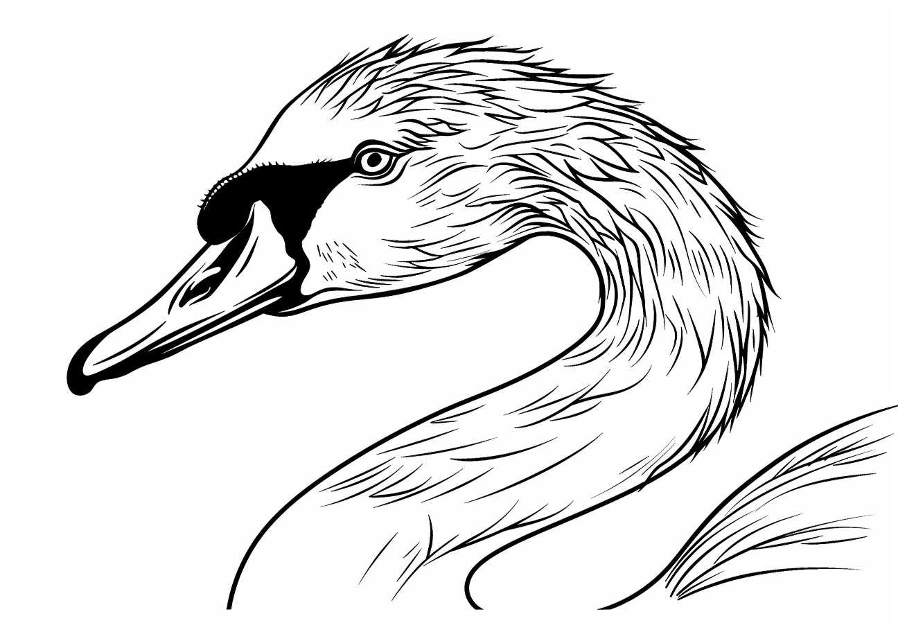 Swan Coloring Pages, Swan face