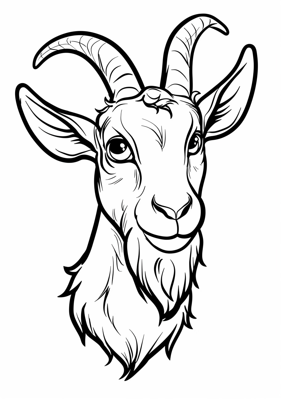 Goat Coloring Pages, Cartoon goat