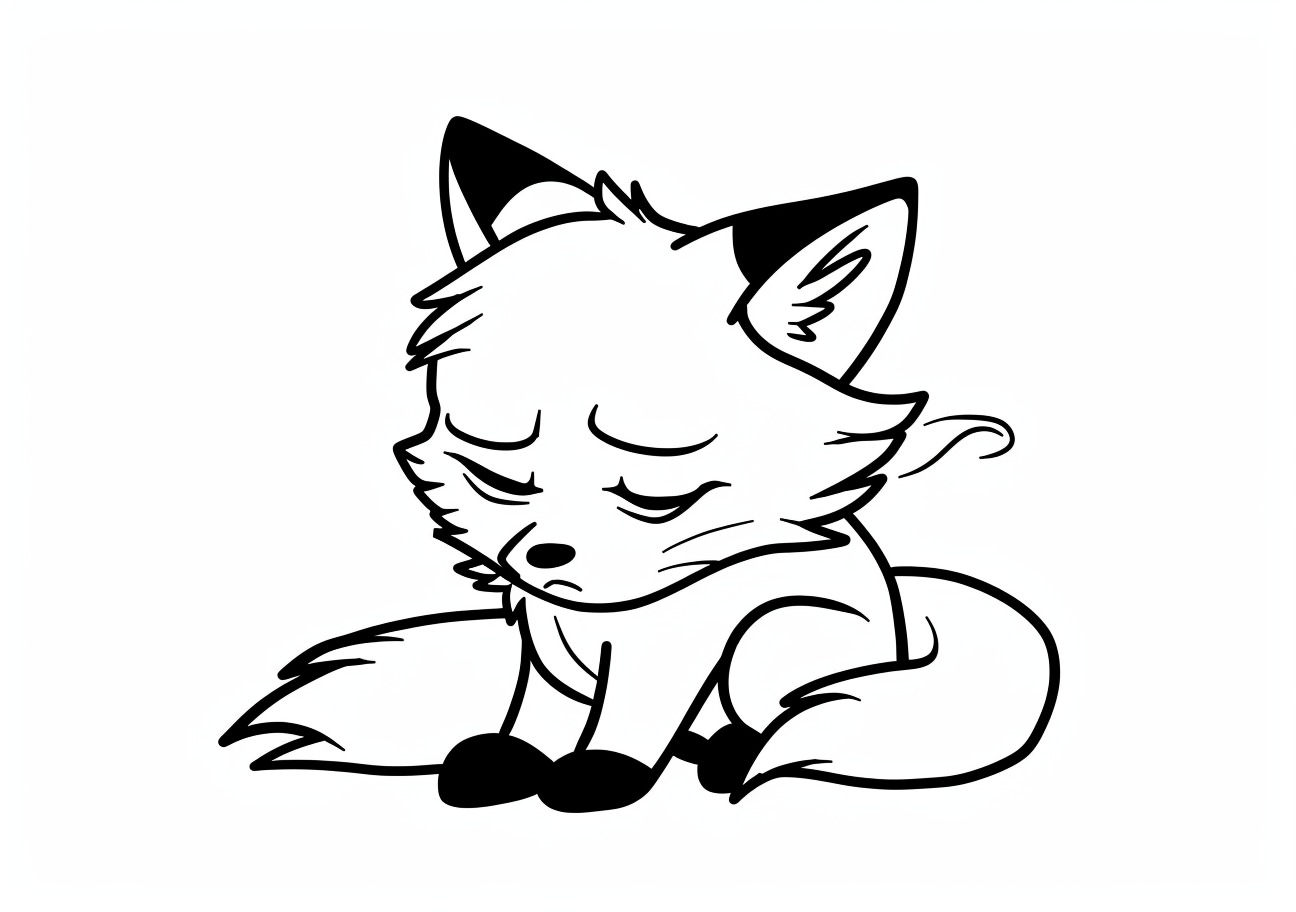 Cute Fox Coloring Pages, Sad fox so cute