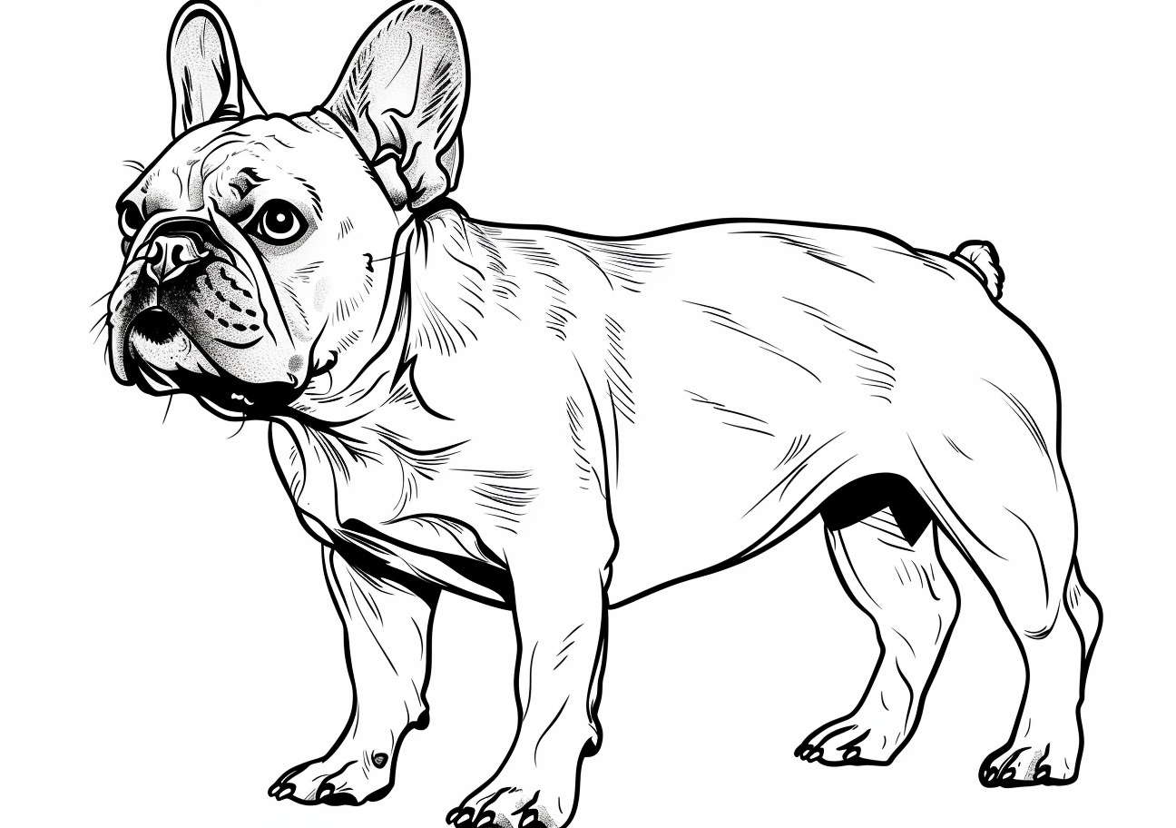 French Bulldog Coloring Pages, Realistic French Bulldog