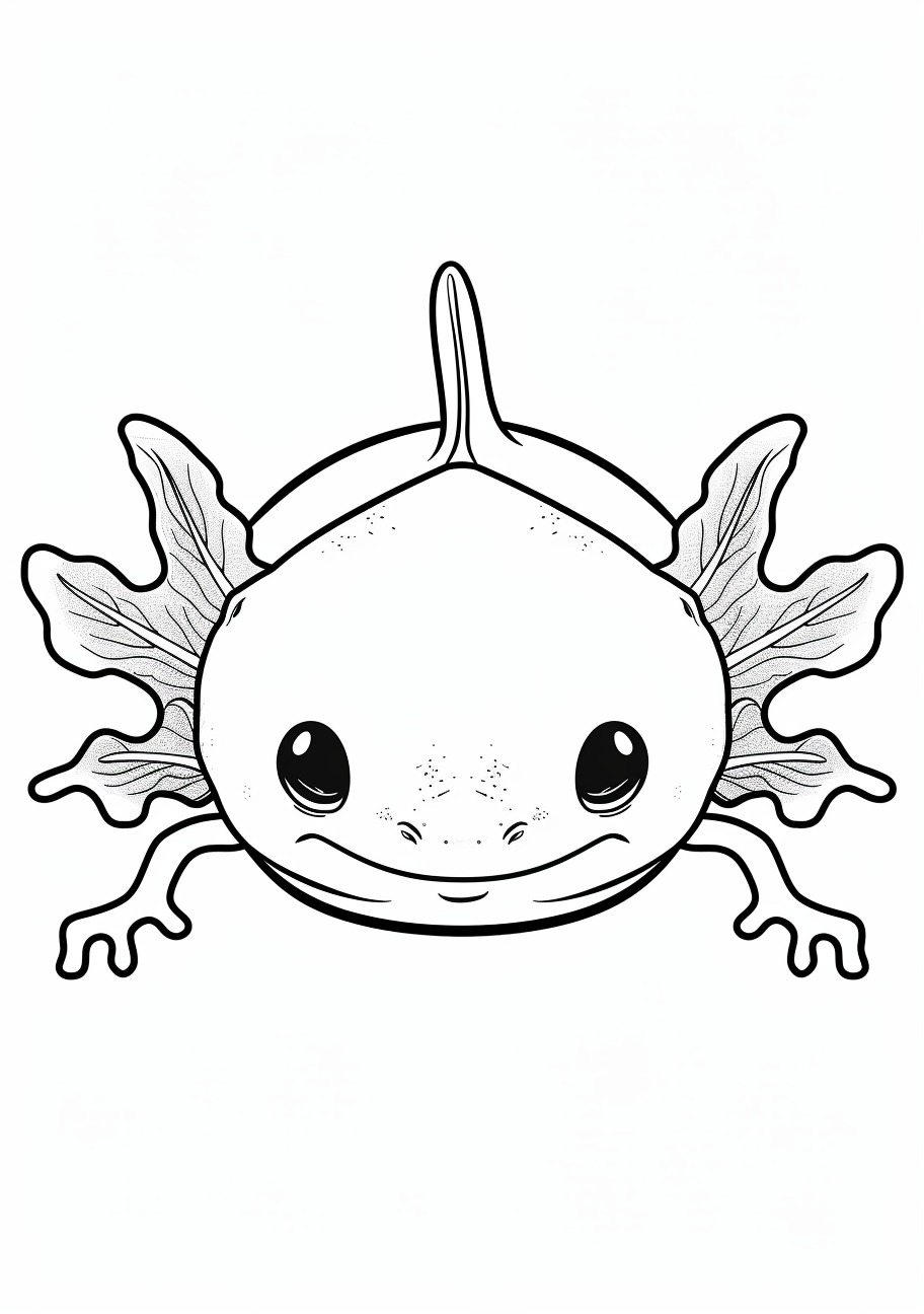 Axolotl Coloring Pages, Axolotl face