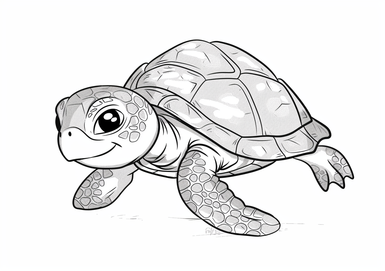 Turtle Coloring Pages, Cute turtle