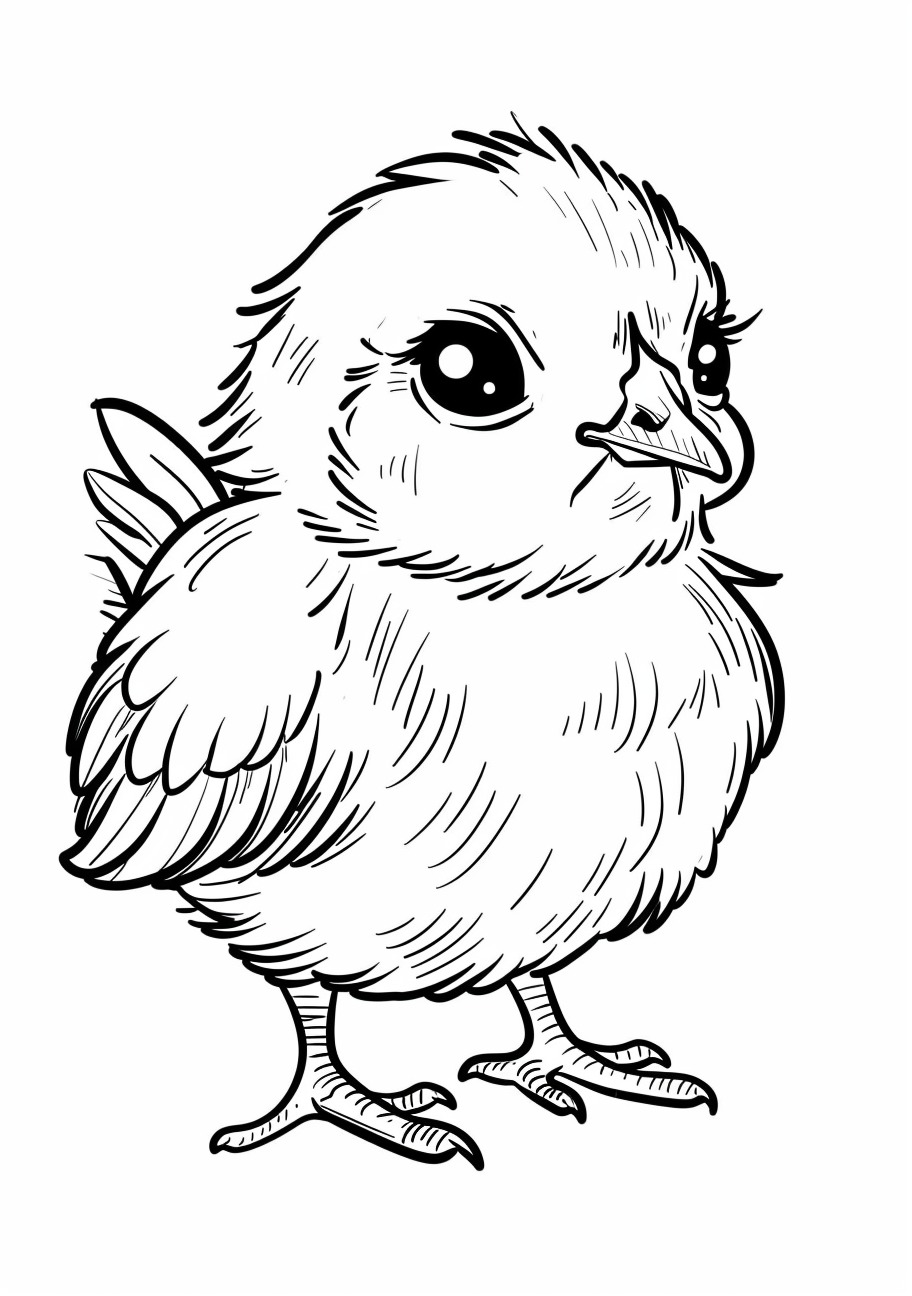 Baby chicks Coloring Pages, Baby chick posing