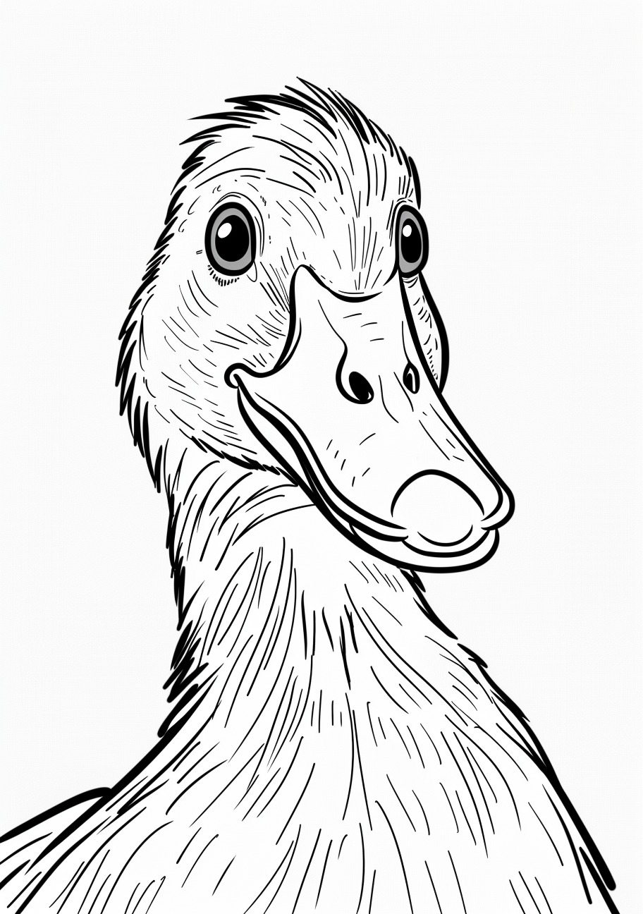 Geese Coloring Pages, Cute face of geese