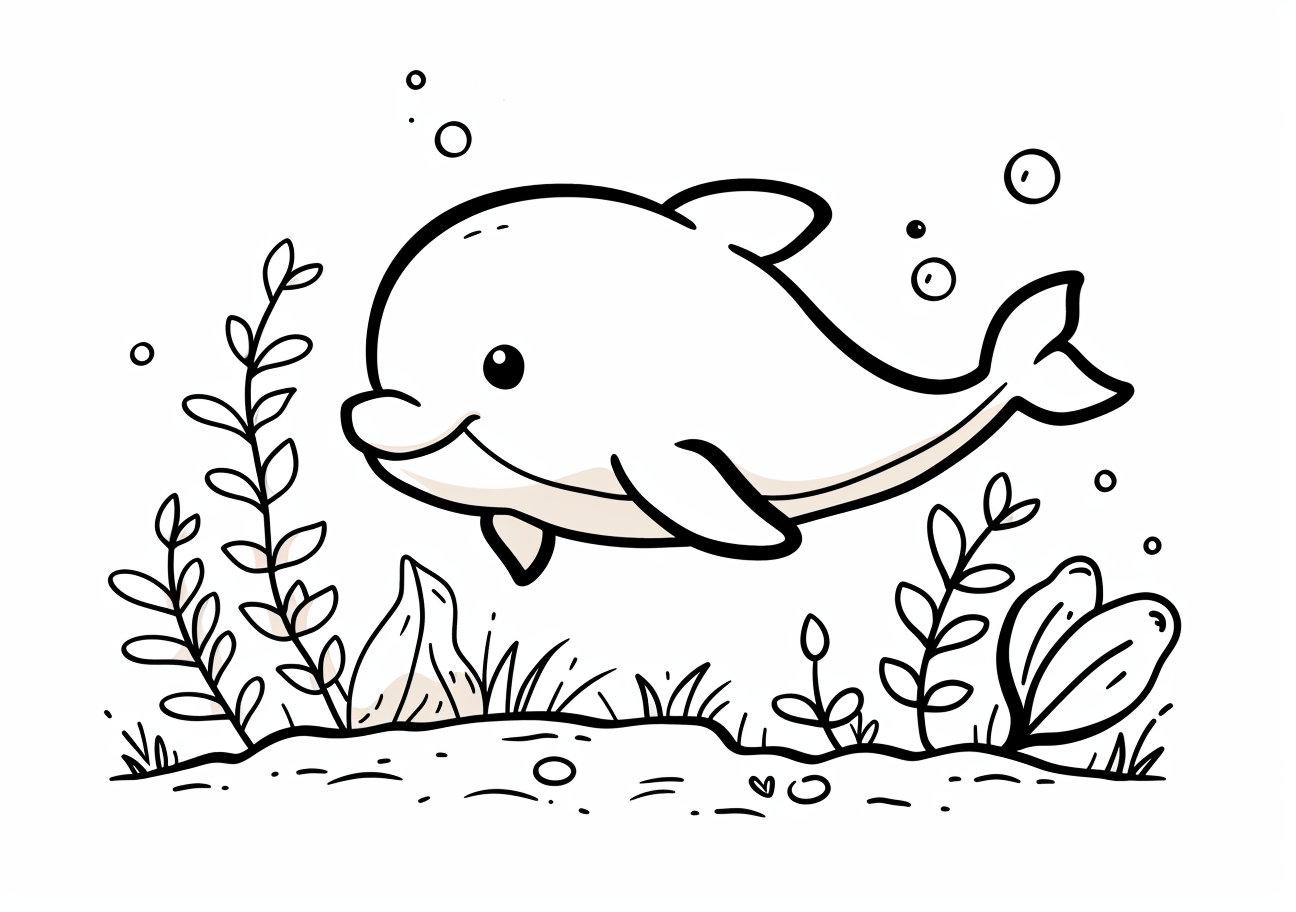 Sea animals Coloring Pages, Dolphin cartoon