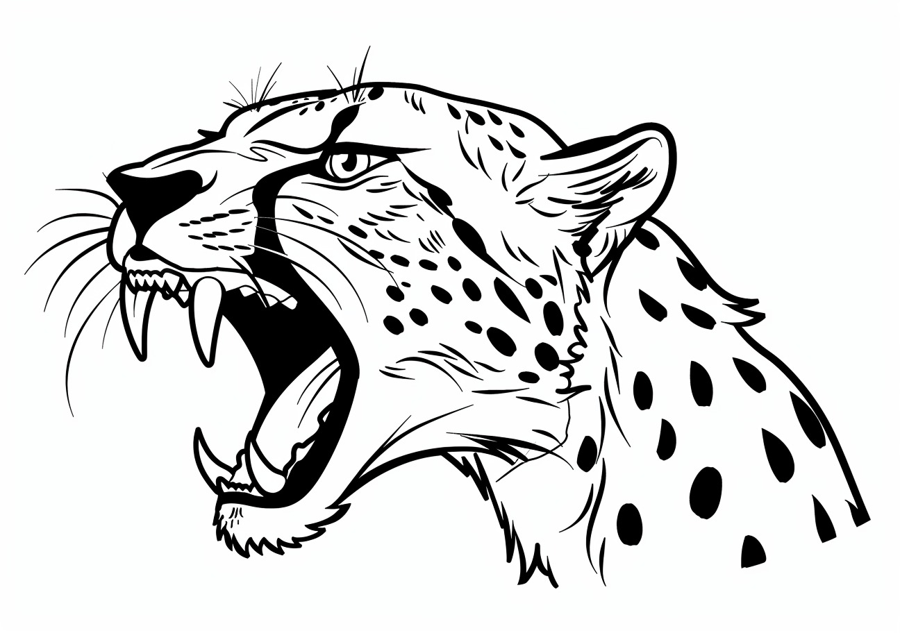 Cheetah Coloring Pages, Cheetah angry