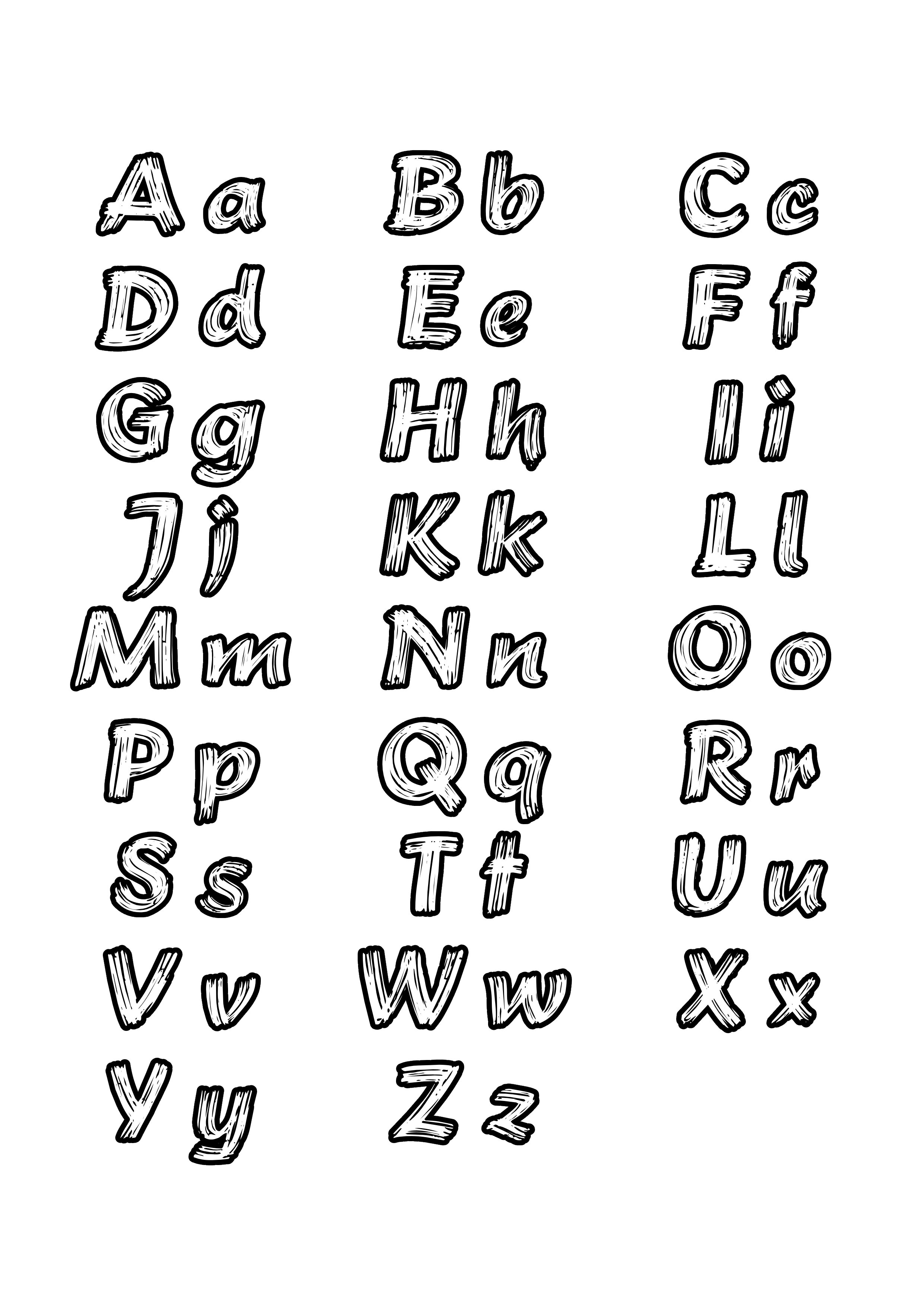 Alphabet Coloring Pages, Small and big colorings letters