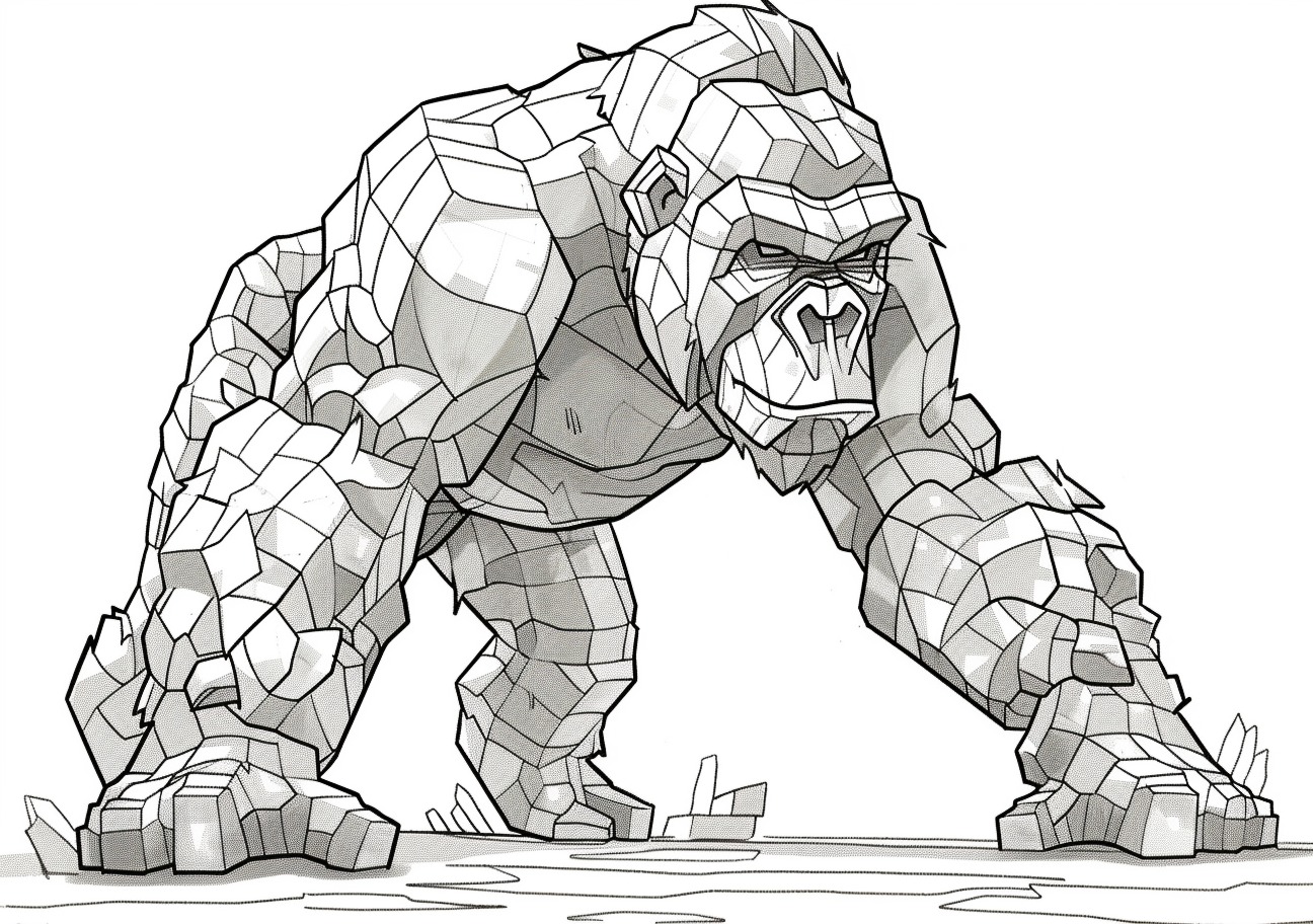 Gorilla Coloring Pages, Gorilla minecraft