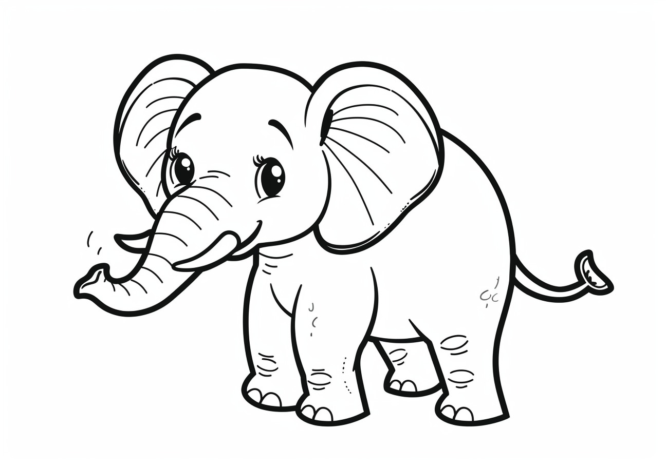 Elephant Coloring Pages, Cartoon elephant