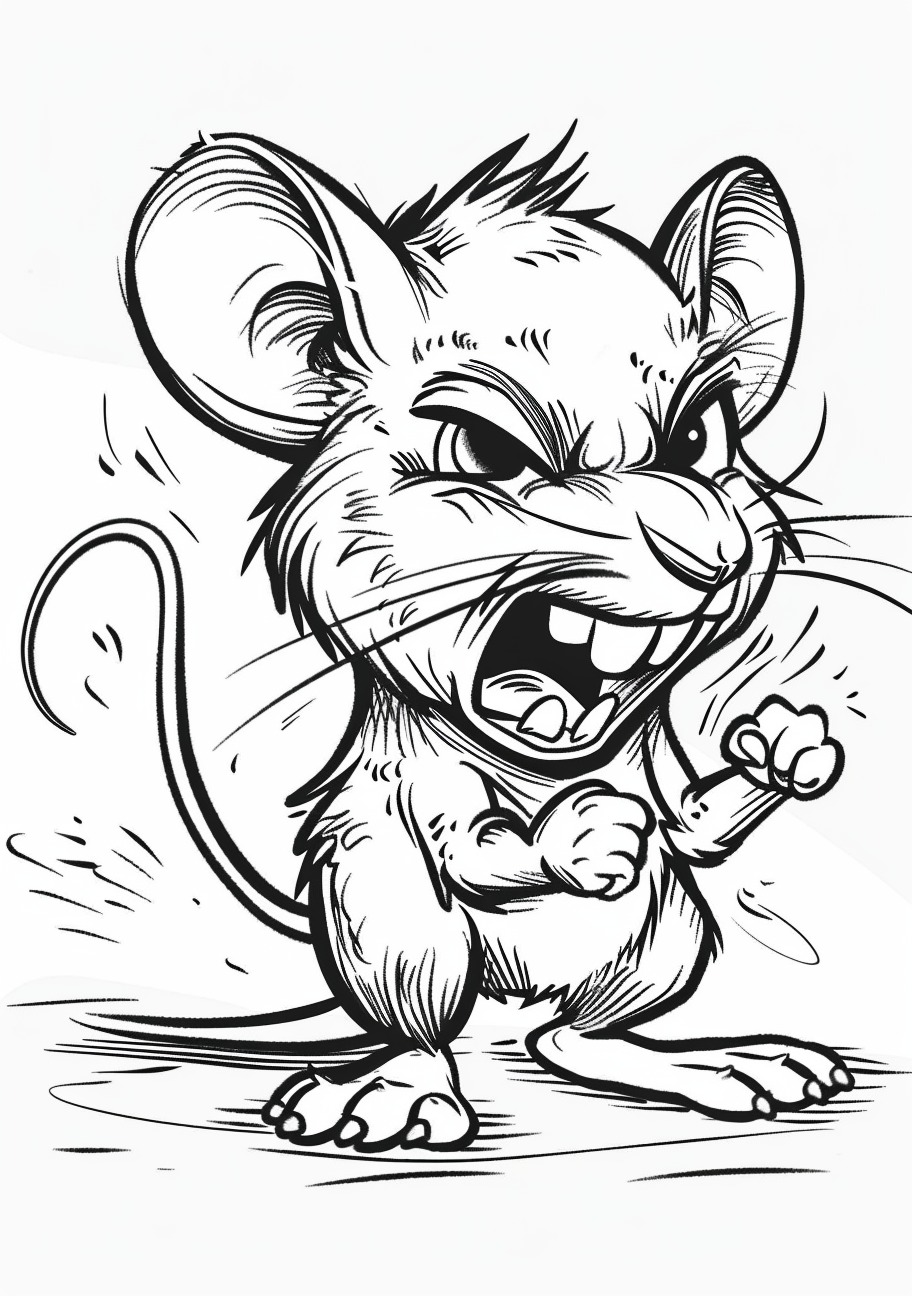 Mice Coloring Pages, Angry mice