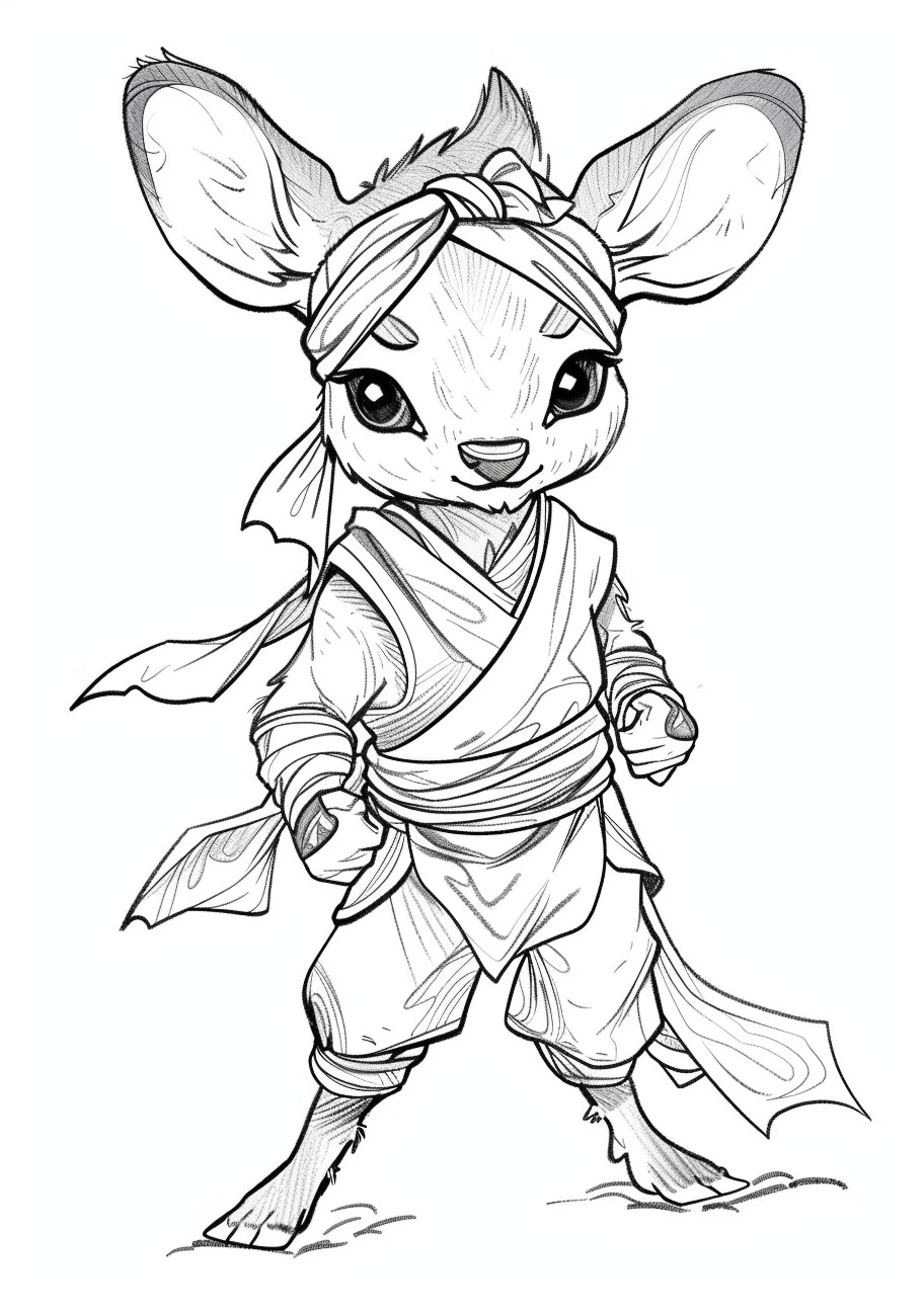 Baby Deer Coloring Pages, Baby Deer ninja