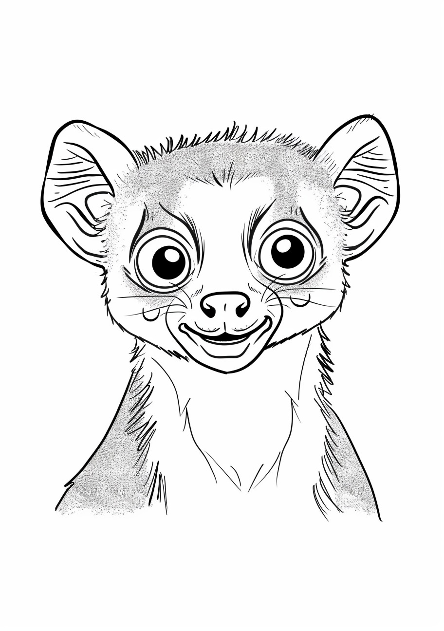 Lemur Coloring Pages, Smiling lemur