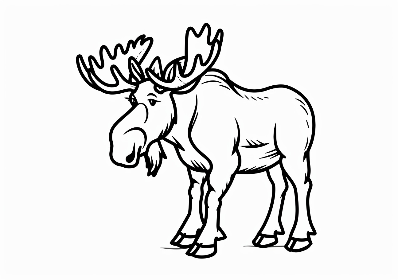 Moose Coloring Pages, Sad moose