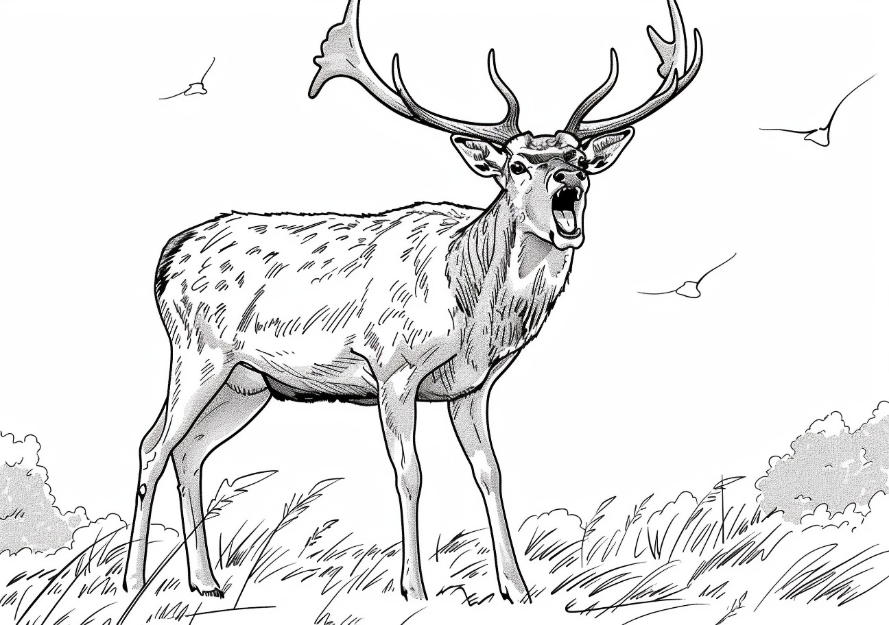 Deer Coloring Pages, Angry Deer